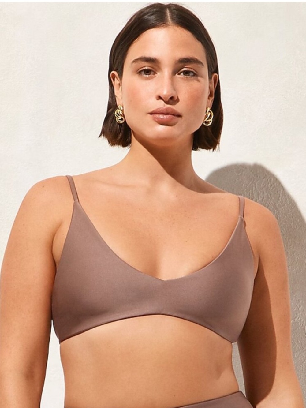 J Crew NWT Lana Bikini Top in Classic Sculpt Small in Color: Smoky Willow Wood